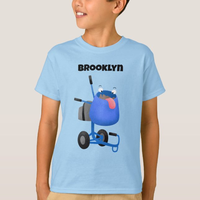 Camiseta Imagem de desenho animado de misturador azul engra (Frente)