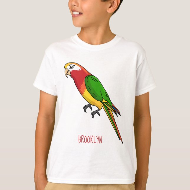 Camiseta Imagem de desenho animado de papagaio feliz e boni (Frente)