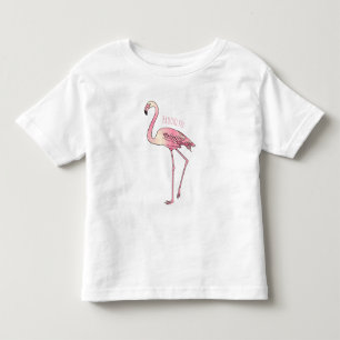 Camiseta Imagem de desenho animado de pássaro Flamingo