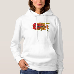 Camiseta Imagem de desenho animado de peixes-cichlid-Flor