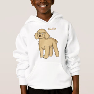 Camiseta Imagem de desenho animado de poodle marrom feliz