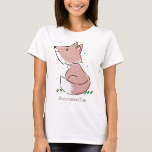 Camiseta Imagem de desenho animado de raposas de bebês
