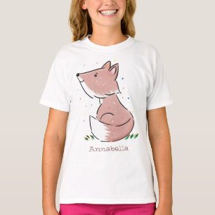 Camiseta Imagem de desenho animado de raposas de bebês