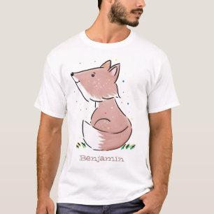 Camiseta Imagem de desenho animado de raposas de bebês