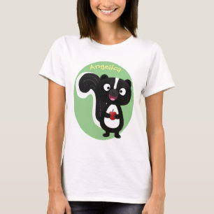 Camiseta Imagem de desenho animado de tronco feliz e bonito
