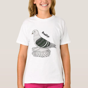 Camiseta Imagem de desenho animado do pombo-escudo-saxão