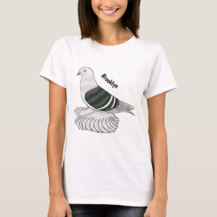 Camiseta Imagem de desenho animado do pombo-escudo-saxão