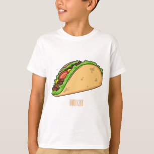 Camiseta Imagem de desenho animado do Taco