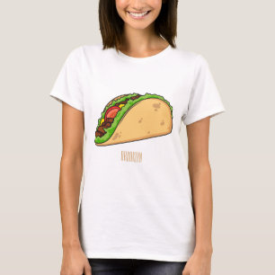 Camiseta Imagem de desenho animado do Taco