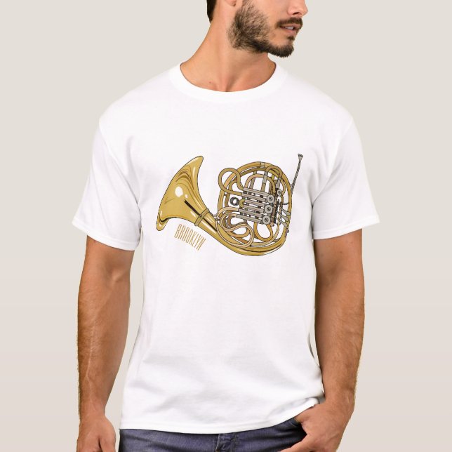 Camiseta Imagem de desenho animado francês (Frente)