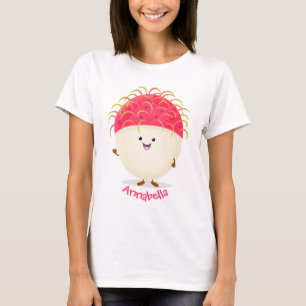 Camiseta Imagem de desenho animado rosa-claro