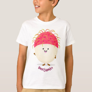 Camiseta Imagem de desenho animado rosa-claro