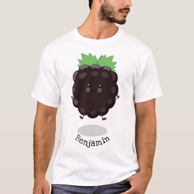 Camiseta Imagem de desenho animado roxo de amora doce e fel (Frente)