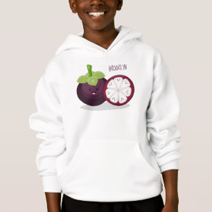 Camiseta Imagem de desenho animado roxo e bonito