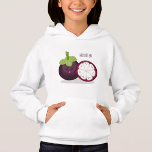 Camiseta Imagem de desenho animado roxo e bonito