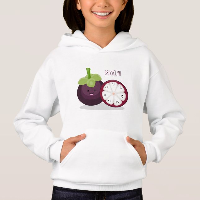Camiseta Imagem de desenho animado roxo e bonito (Frente)