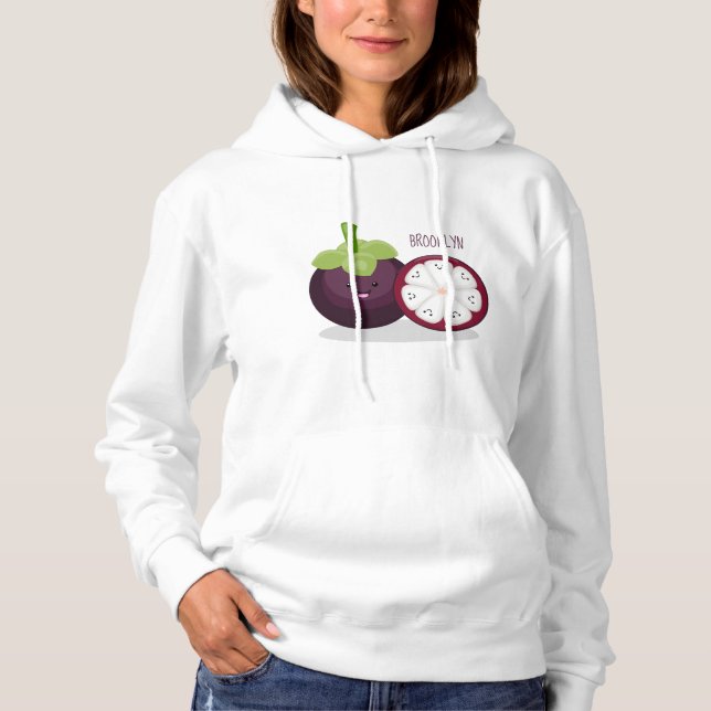Camiseta Imagem de desenho animado roxo e bonito (Frente)