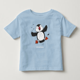 Camiseta Imagem de desenho azul de desenho de um puffin bra