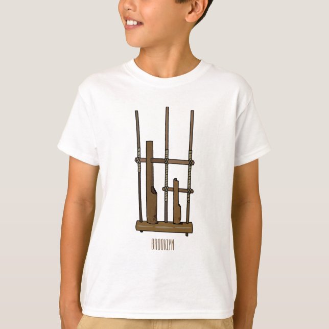 Camiseta Imagem de desenhos angklung (Frente)