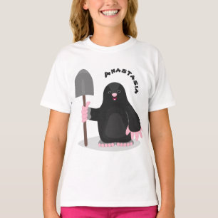 Camiseta Imagem de desenhos animados alegres e bonitos
