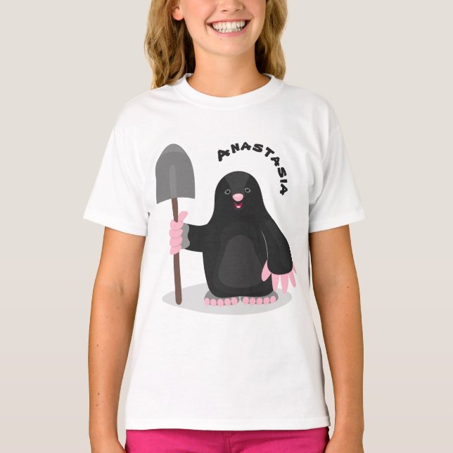Camiseta Imagem de desenhos animados alegres e bonitos (Frente)