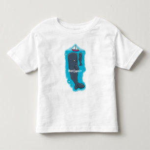 Camiseta Imagem de desenhos animados de baleias-brancas e d