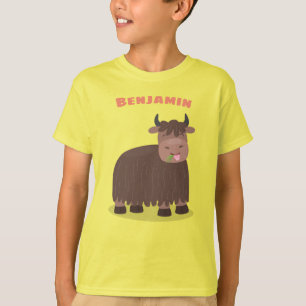 Camiseta Imagem de desenhos animados de grama feliz e engra
