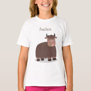 Camiseta Imagem de desenhos animados de grama feliz e engra