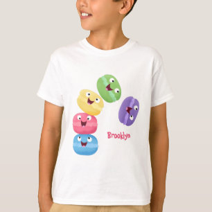 Camiseta Imagem de desenhos animados de macarões engraçados