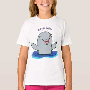 Camiseta Imagem de desenhos animados de propósito feliz e 