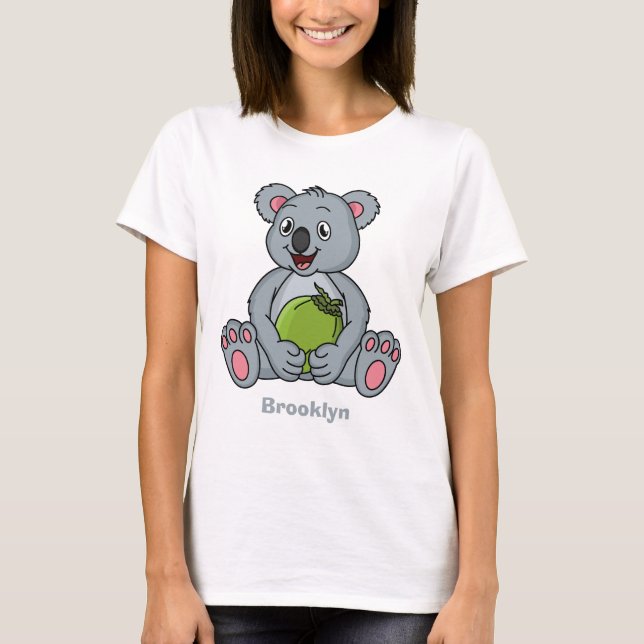 Camiseta Imagem de desenhos em coala e coco (Frente)