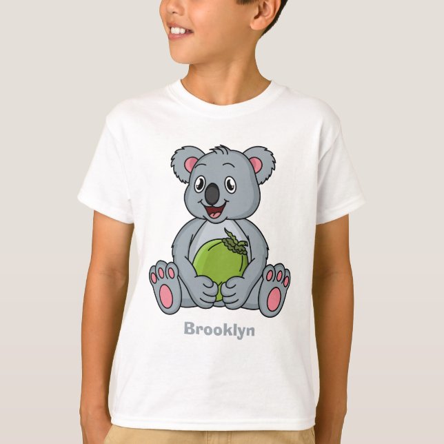 Camiseta Imagem de desenhos em coala e coco (Frente)