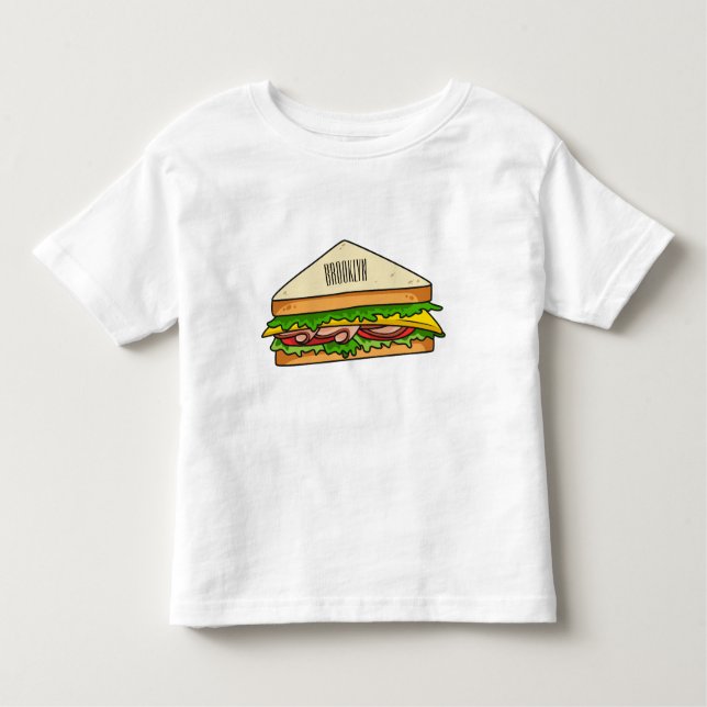 Camiseta Imagem de desenhos em Sandwich (Frente)