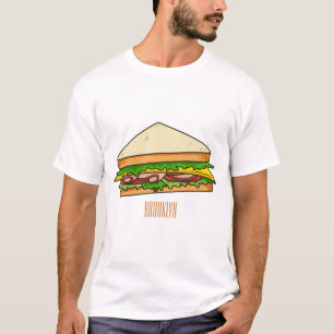 Camiseta Imagem de desenhos em Sandwich