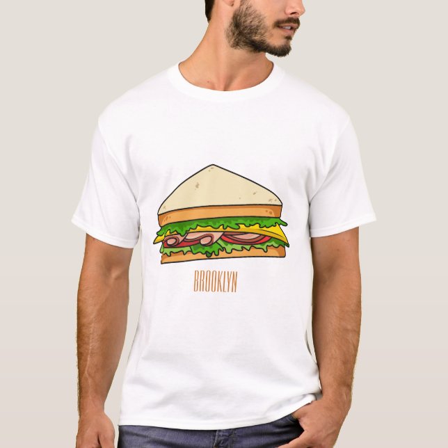 Camiseta Imagem de desenhos em Sandwich (Frente)