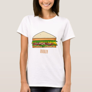 Camiseta Imagem de desenhos em Sandwich