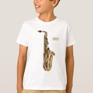 Camiseta Imagem de desenhos saxofônicos