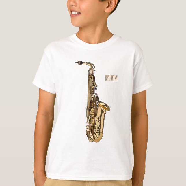 Camiseta Imagem de desenhos saxofônicos (Frente)