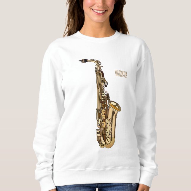 Camiseta Imagem de desenhos saxofônicos (Frente)