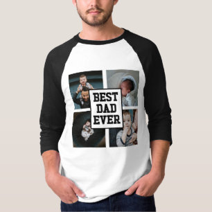 Camiseta Imagem de Foto Personalizada do Melhor Pai Branco