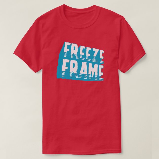 Camiseta Imagem de Frame Imobilizado com Pop de Tipografia  (Frente do Design)