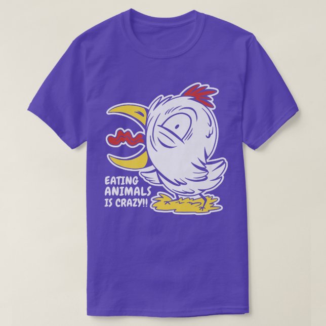 Camiseta Imagem de frango vegetariano engraçado (Frente do Design)