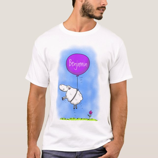 Camiseta Imagem de humor de desenho animado de balão de ove (Frente)