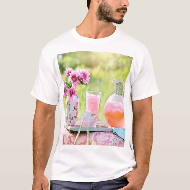 Camiseta Imagem de limonada rosa (Frente)