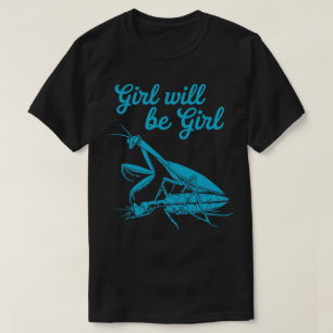 Camiseta Imagem de Mantis Azul Divertida com Texto Whimsica