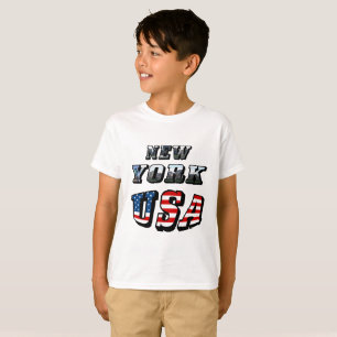 Camiseta Imagem de New York e texto dos EUA