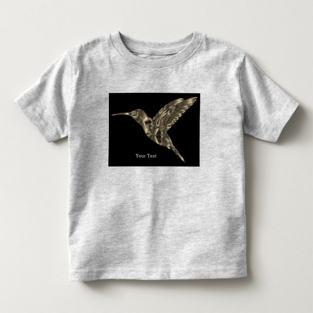 Camiseta Imagem de Pássaro Seu Texto Heather Grey Fine-Jers (Frente)