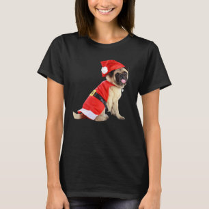 Camiseta Imagem de pug marrom fofo sorrindo com chapéu de P