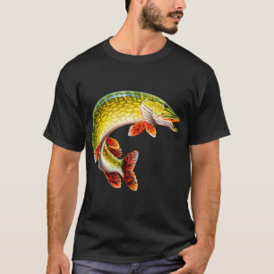 Camiseta Imagem de recurso completo Pescador de lúcio do no