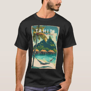 Camiseta Imagem de Tahiti Viagem Art Vintage